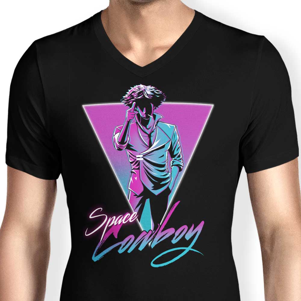 Stylish Men's Neon V-Neck Cowboy Top
