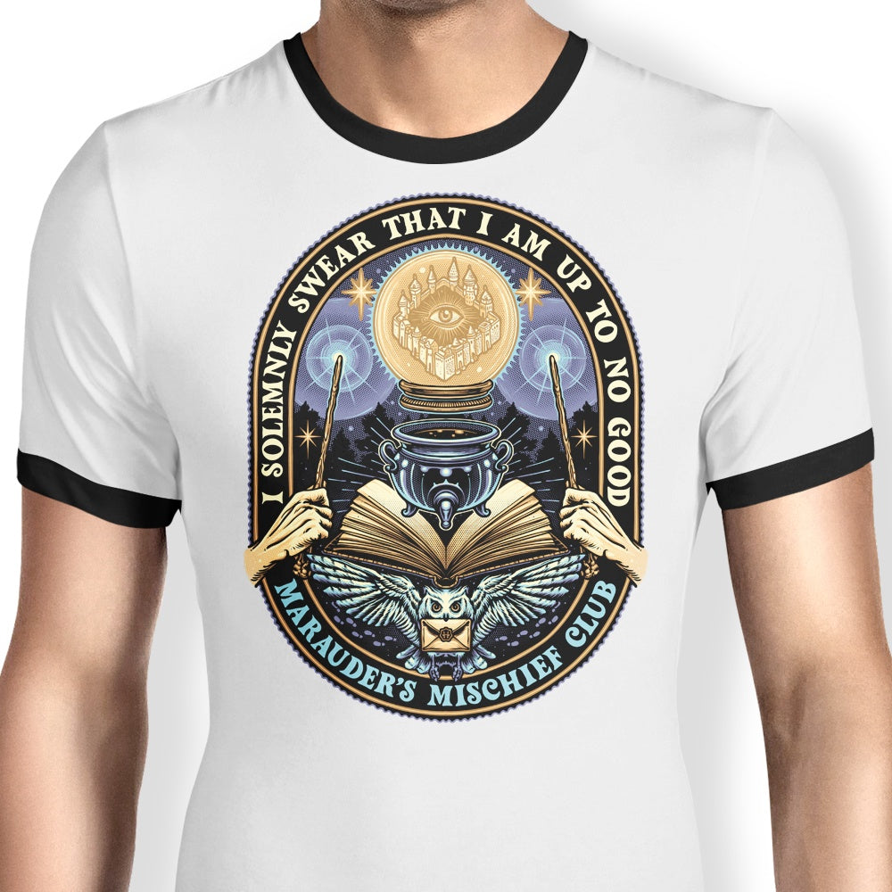 Mischief Club Men's Ringer Style T-Shirt for Casual Wear