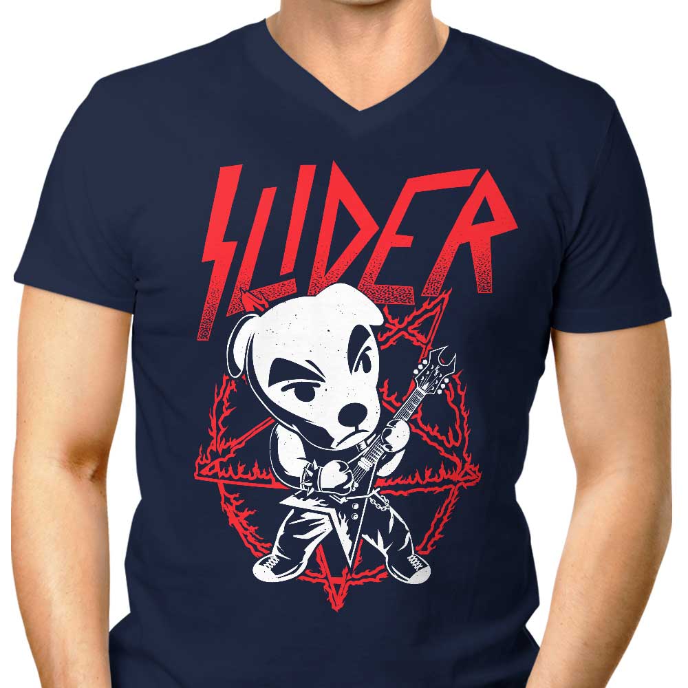 Dracula Byte's Men's Stylish V-Neck Slider Slays T-Shirt