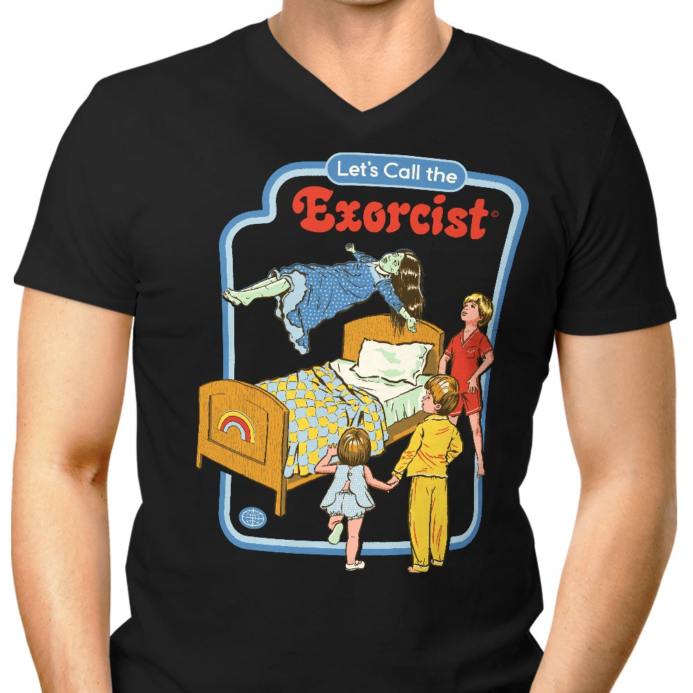 Men's Stylish V-Neck with 'Let's Call the Exorcist' Design