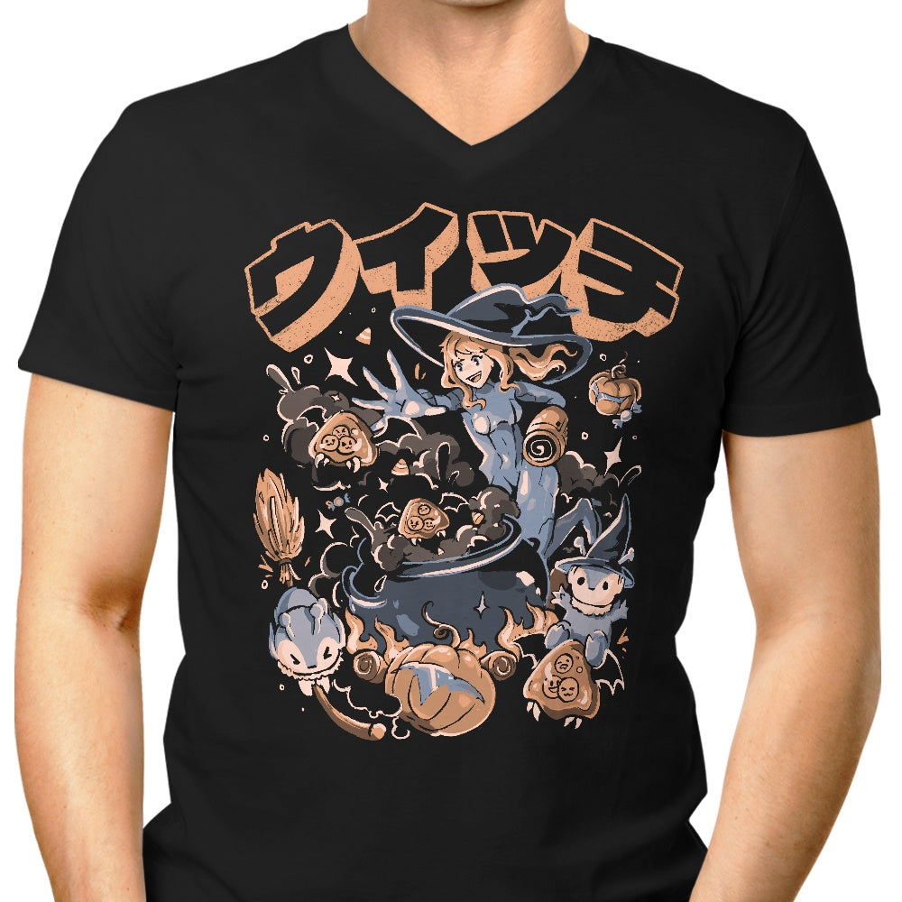 Men's Spooky-themed V-Neck Hunting T-Shirt - Spooky Hunter