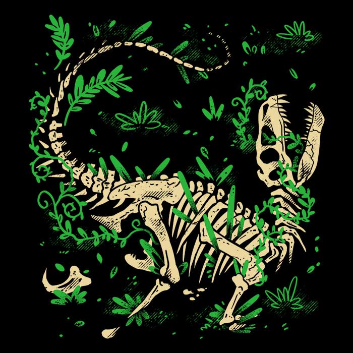 Men's V-Neck T-Shirts Featuring Raptor Fossils by Fitas Artwork