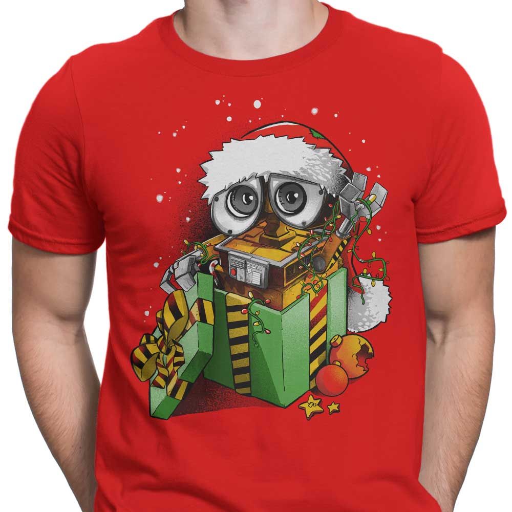 Alemaglia's Christmas Robot-themed Men's T-Shirts in Various Sizes