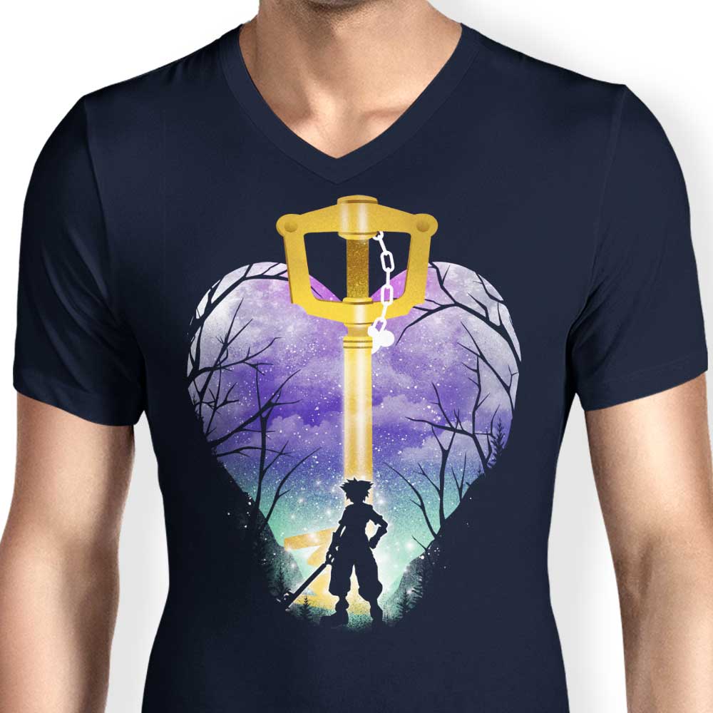 Men's Stylish V-Neck Kingdom Sword T-Shirt