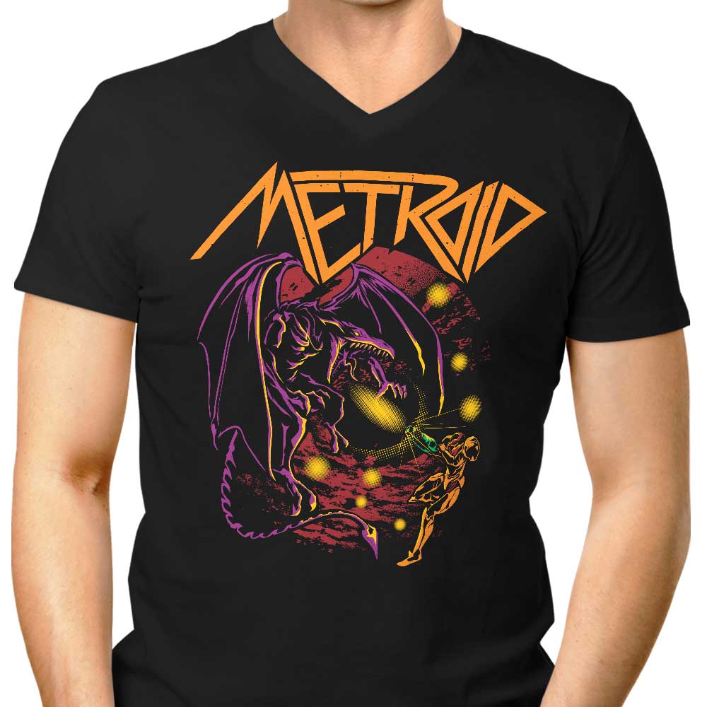 Men's Stylish V-Neck Space Dragon T-Shirt