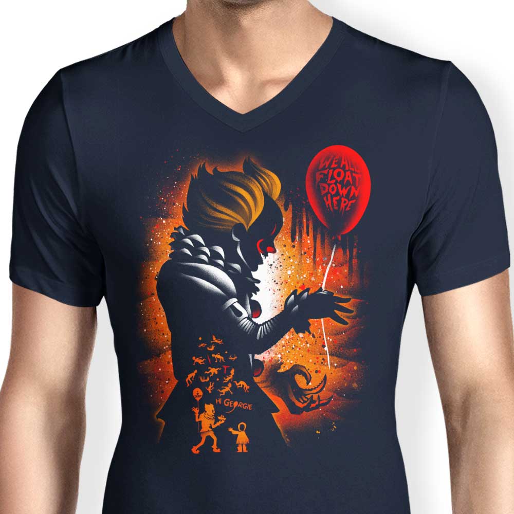Men's Stylish V-Neck Dancing Clown T-Shirt