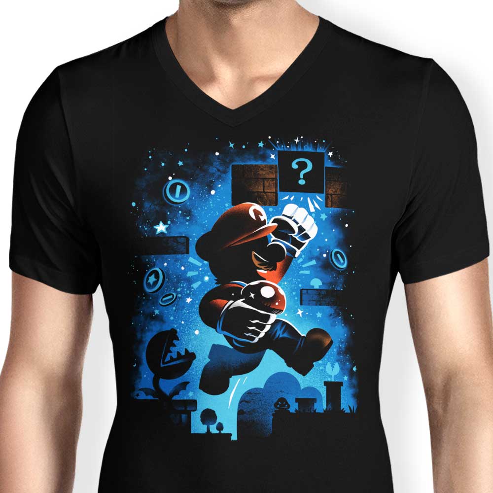Men's Stylish V-Neck T-Shirt - The Red Plumber