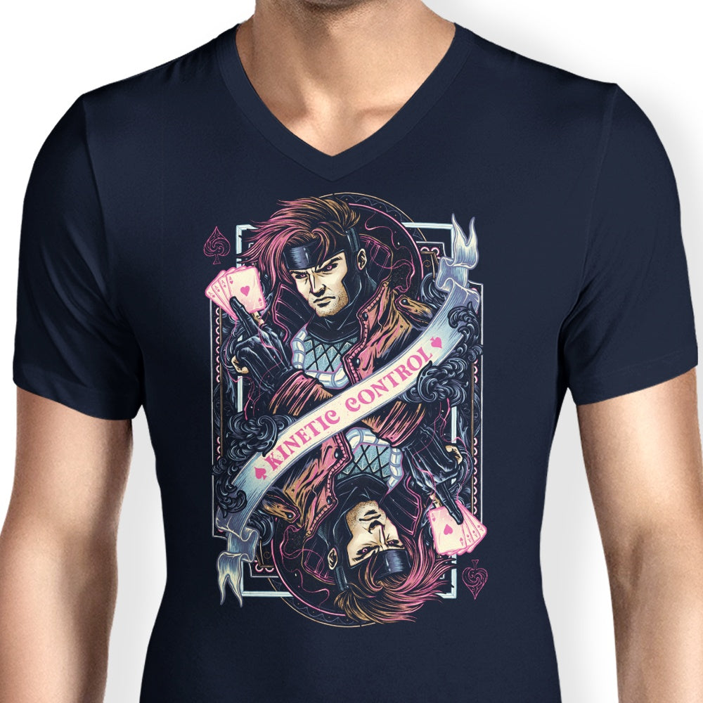 Men's Glitchygorilla Kinetic Control V-Neck T-Shirt