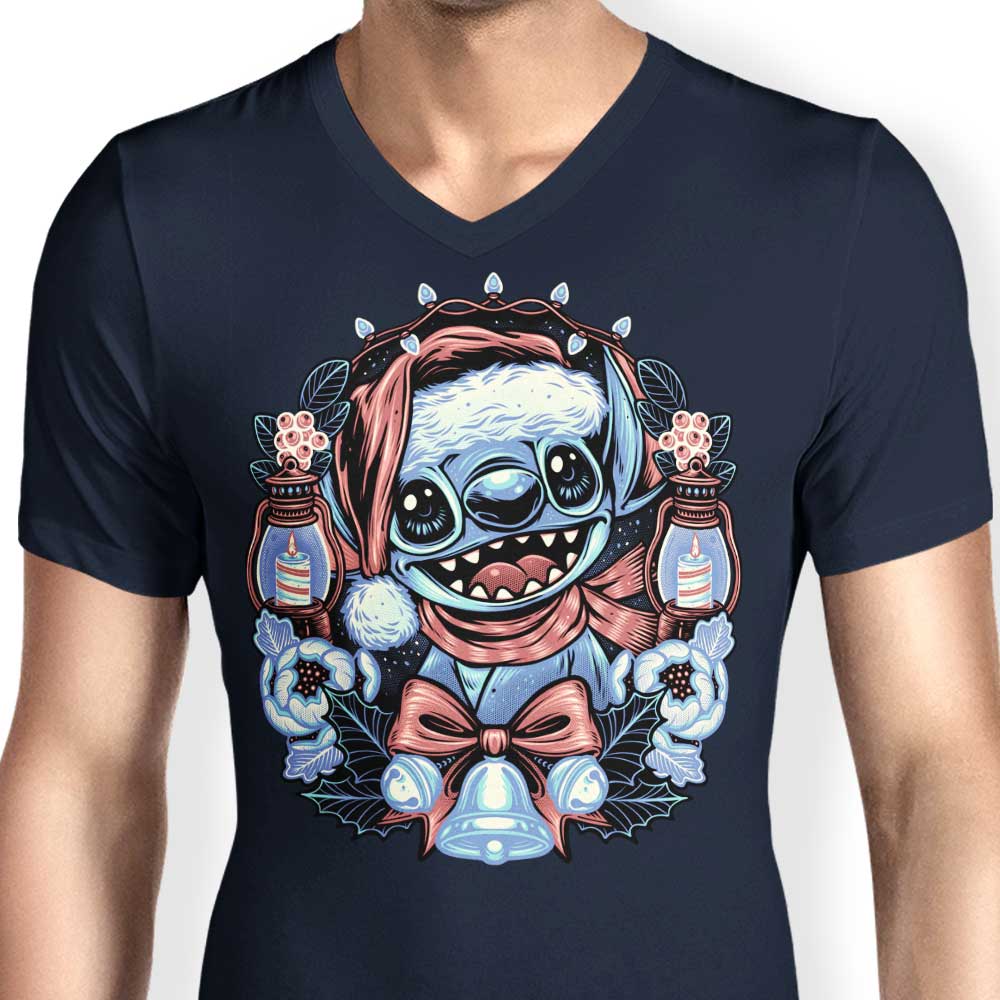 Unique Christmas Alien Design - Men's Stylish V-Neck