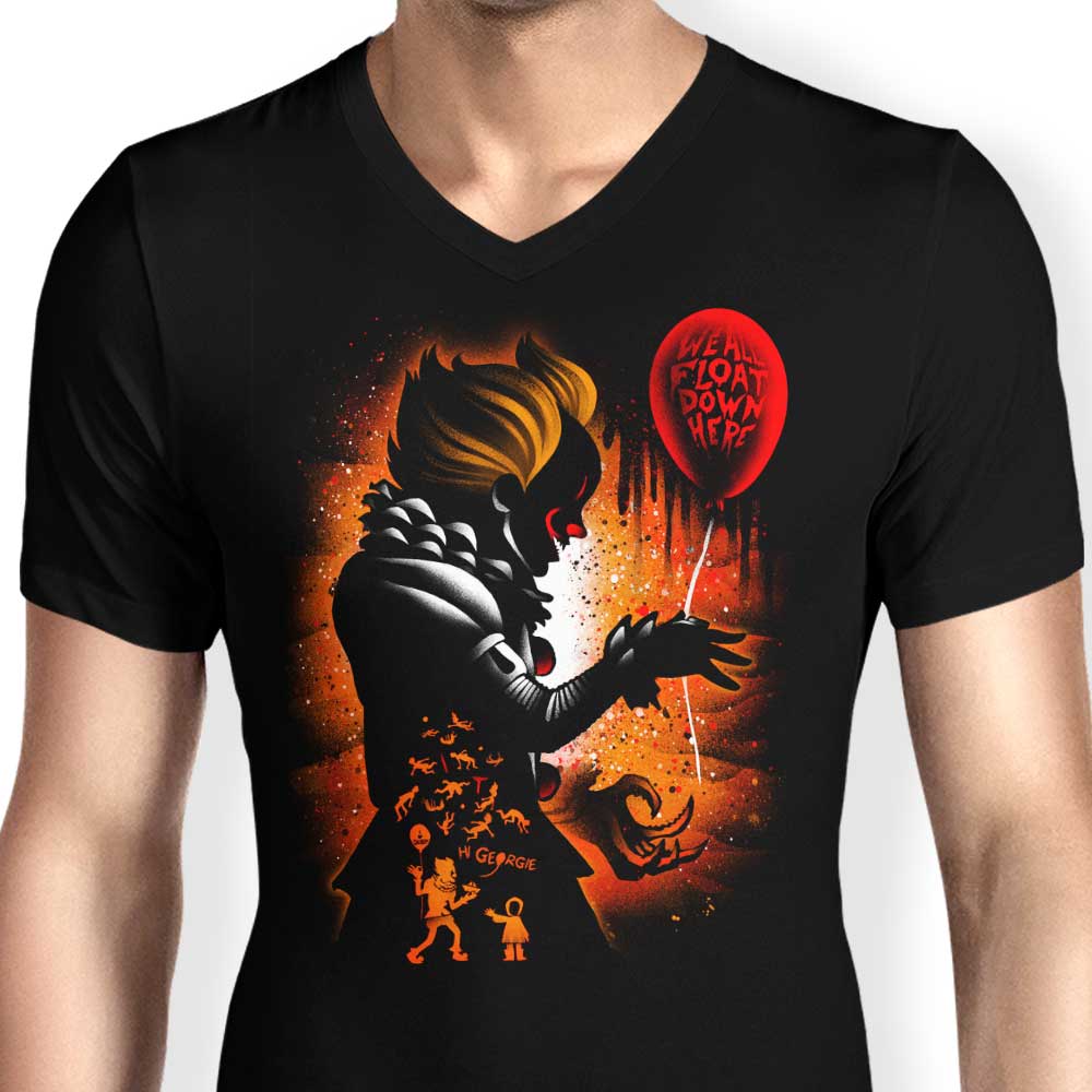 Men's Stylish V-Neck Dancing Clown T-Shirt