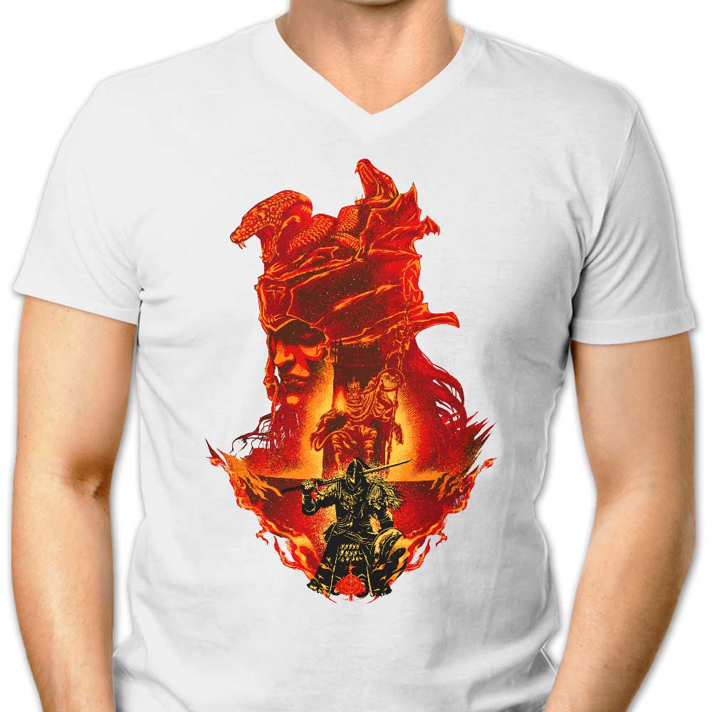 Hypertwenty's Flaming Assault Men's V-Neck T-Shirt