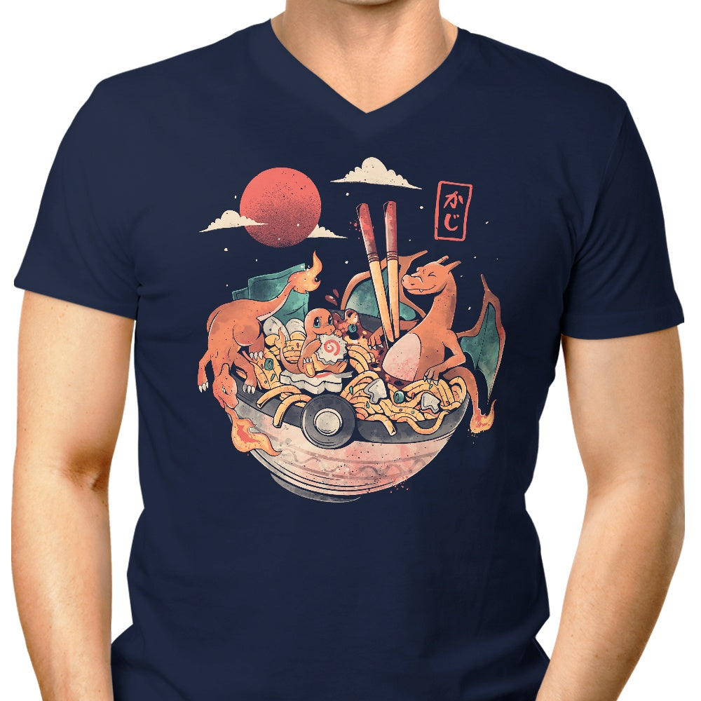 Men's V-Neck Fire Bowl T-Shirt