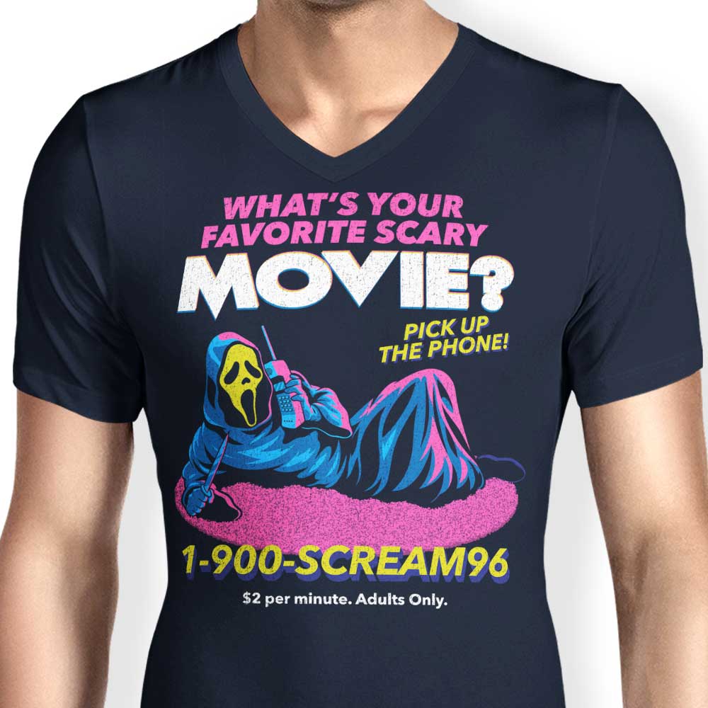 Jorge Tirado Men's Stylish V-Neck '1-900 Scream' Shirt