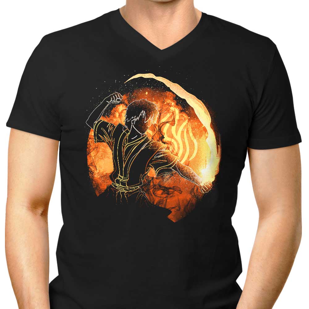 Men's Stylish V-Neck with Fire Soul Design