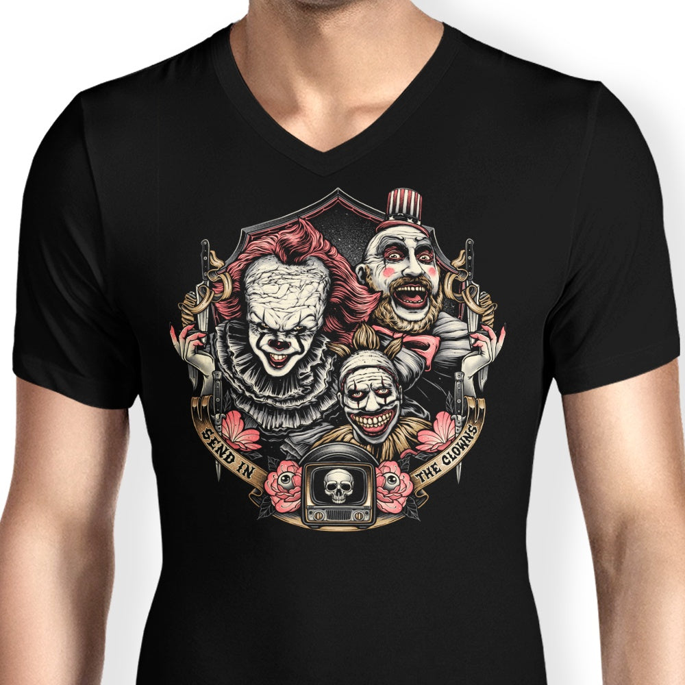 Glitchygorilla's 'Send in the Clowns' Men's V-Neck T-Shirt