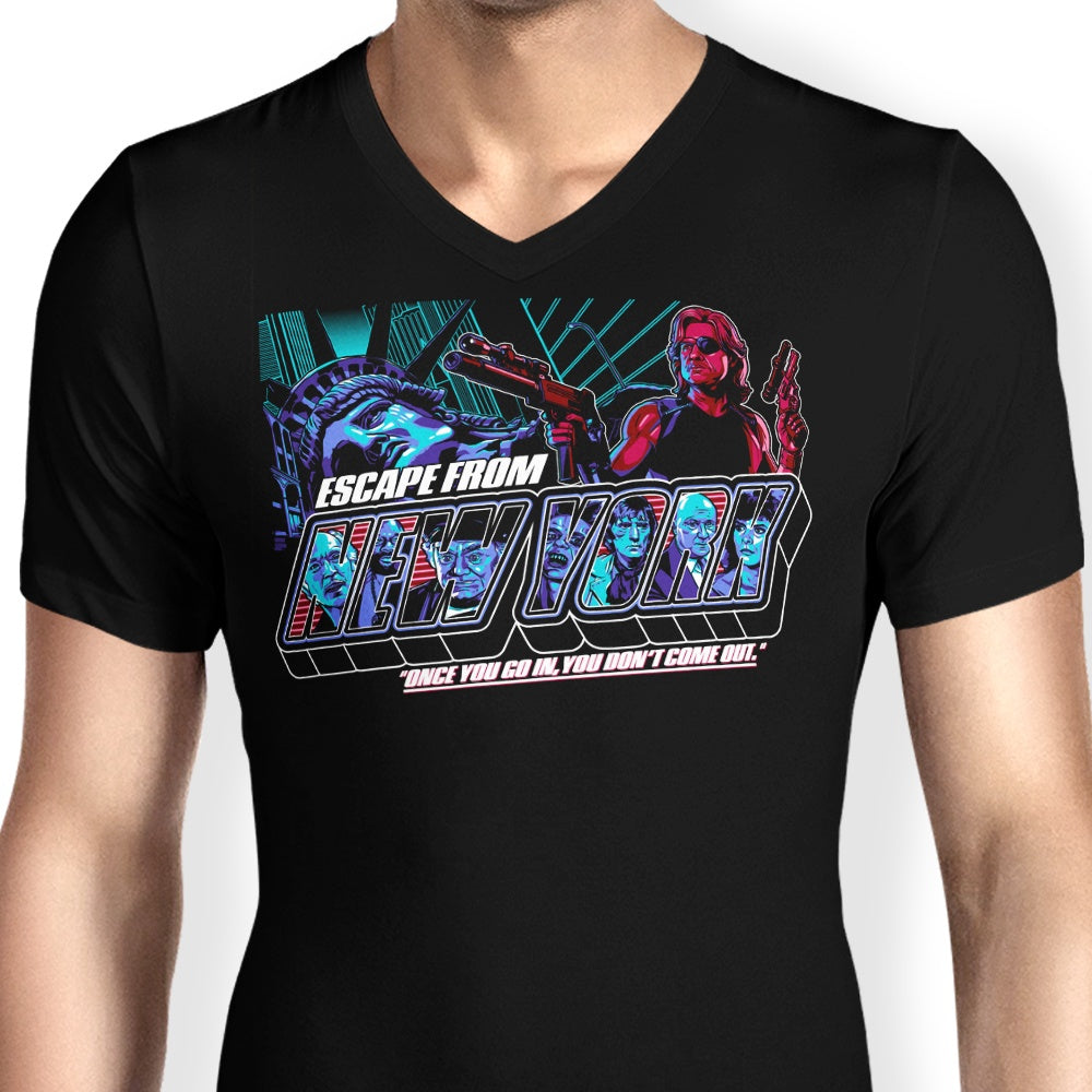 Men's Stylish V-Neck T-Shirt - 'You Don't Come Out'