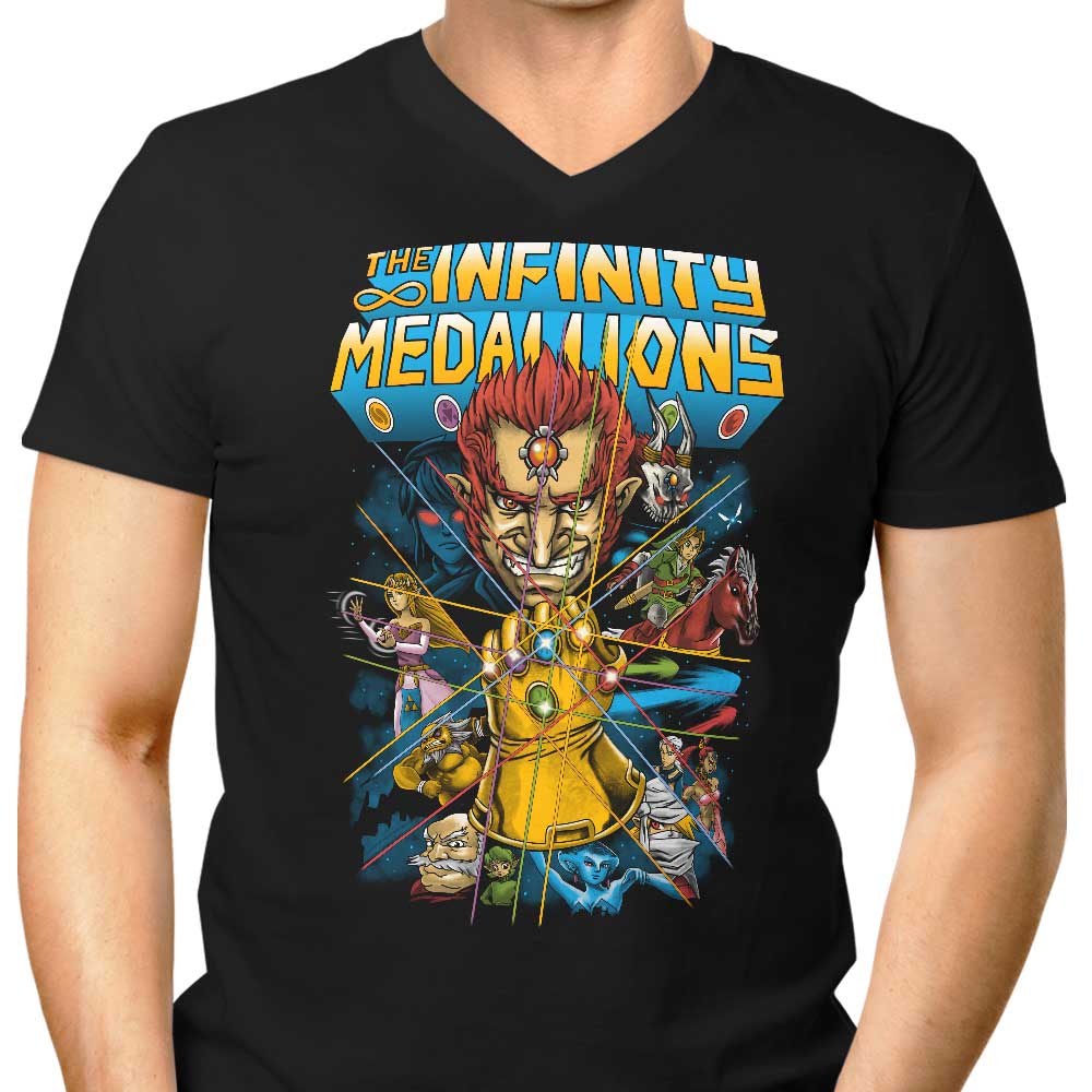 Infinity Medallions Men's V-Neck T-Shirts
