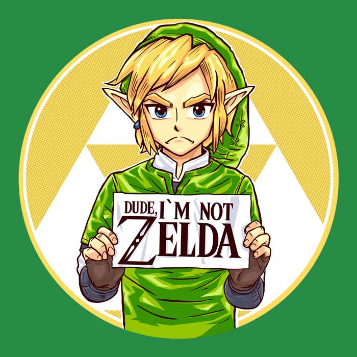 Cool 'Dude, I'm Not Zelda' Ringer Style T-Shirt for Trendy Guys