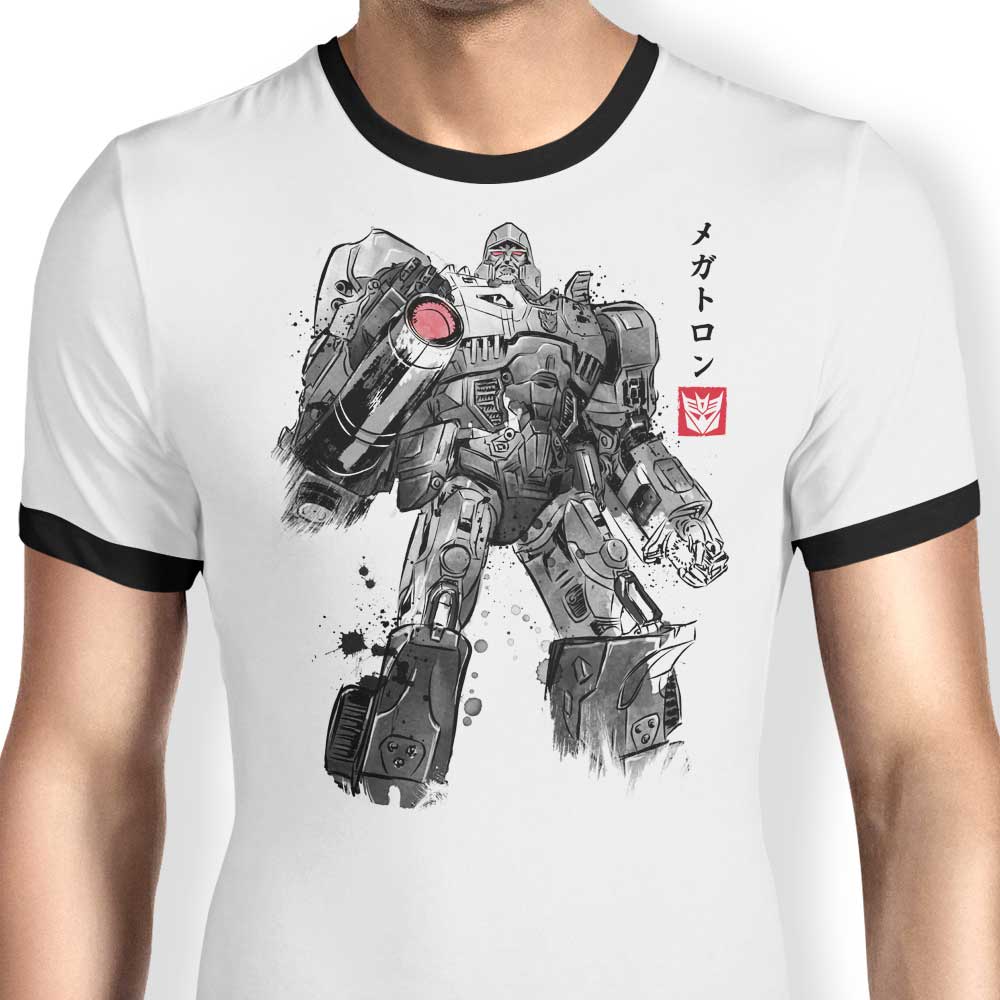 Dr. Monekers' Tyrannical Sumi-e Style Ringer T-Shirt for Fashion Lovers