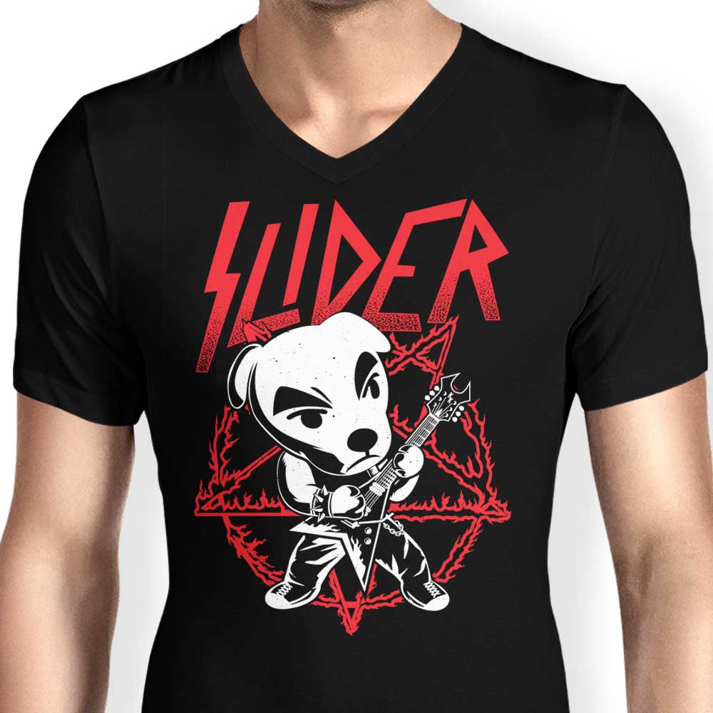Dracula Byte's Men's Stylish V-Neck Slider Slays T-Shirt