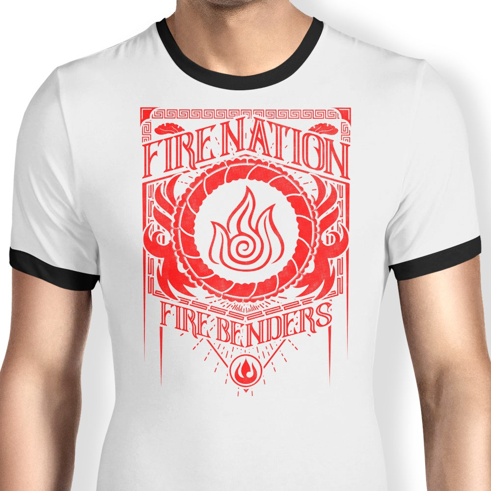Classic Fire-themed Men's Ringer Style T-Shirt by Arinesart