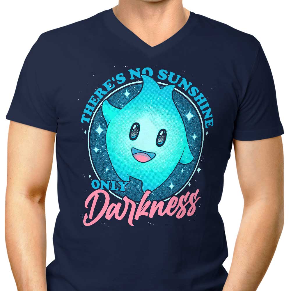 Men's Stylish V-Neck Only Darkness T-Shirt
