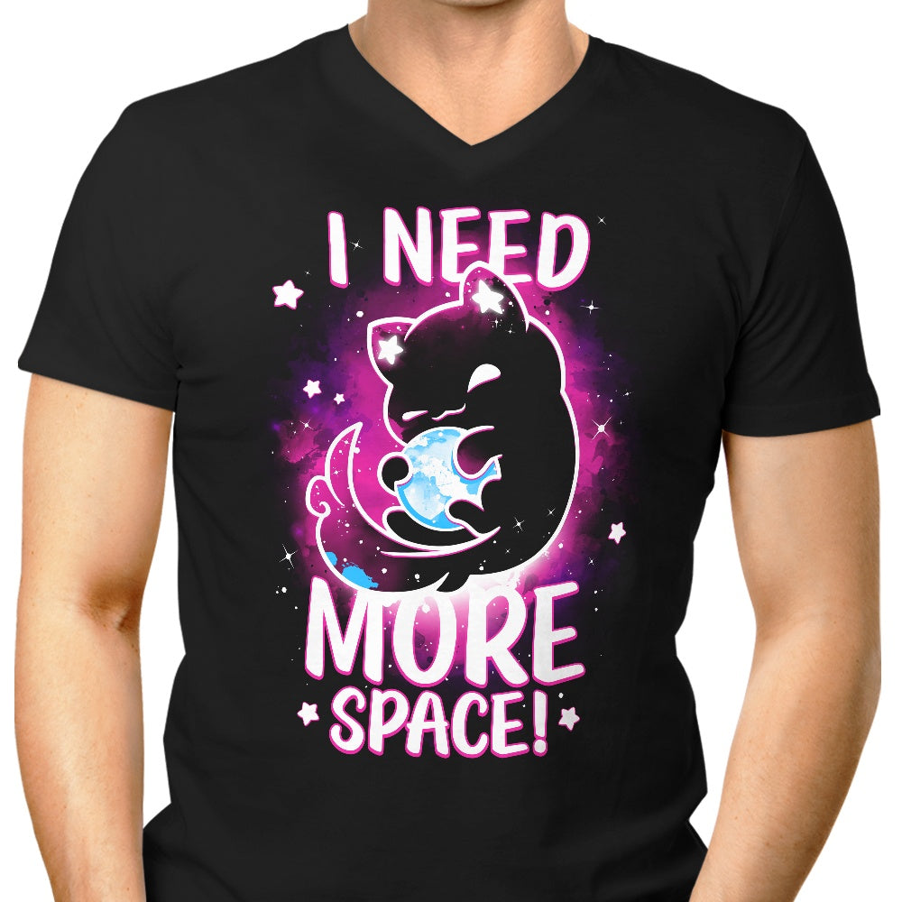 Men's V-Neck T-Shirt with the Never Enough Space Design