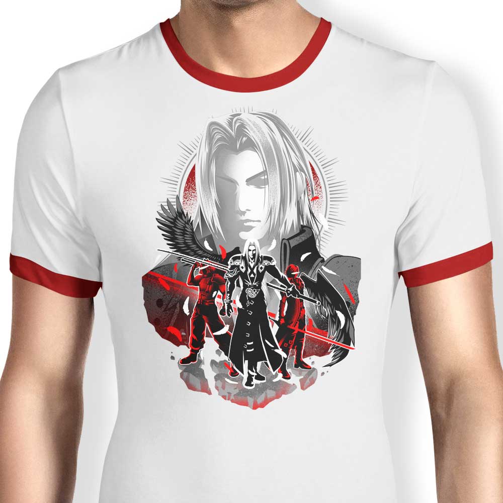 Hypertwenty Men's Winged Silhouette Style Ringer T-Shirt