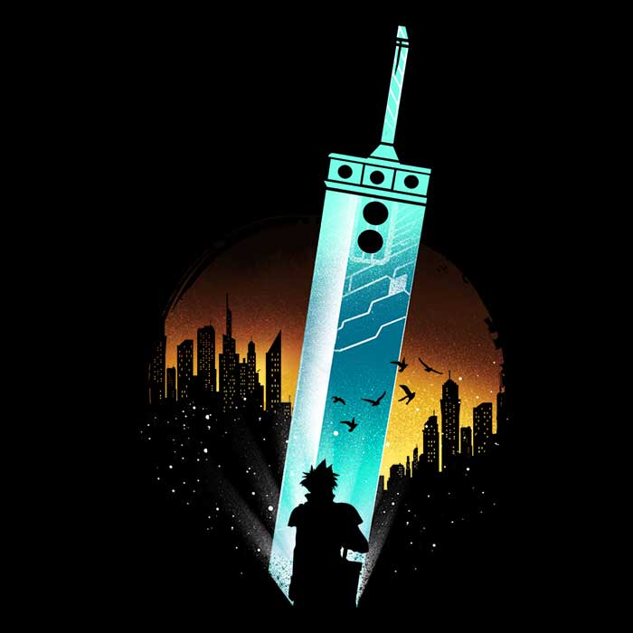 Men's V-Neck Fantasy-Themed Sword-Inspired T-Shirt