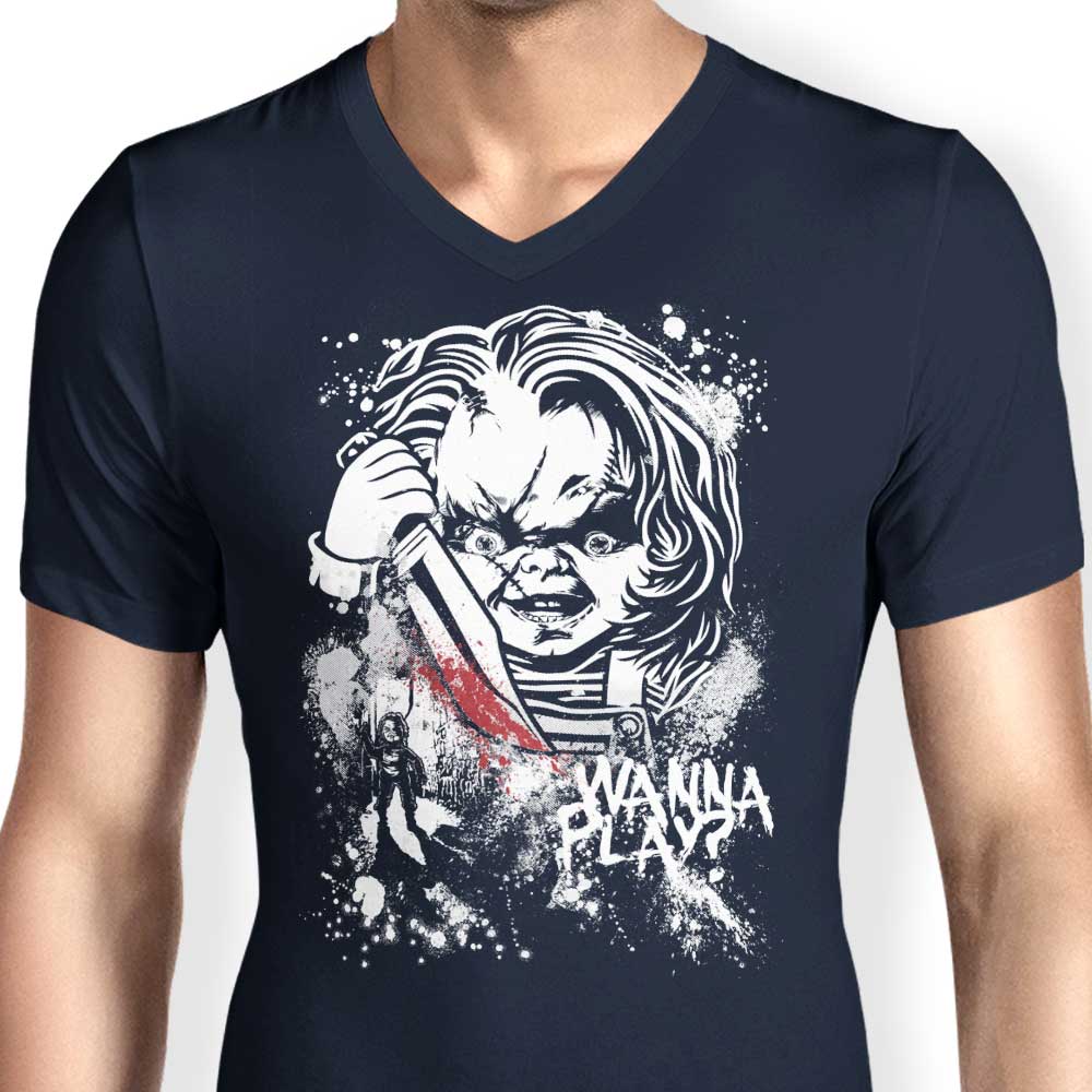 Arinesart Men's V-Neck T-Shirt - Wanna Play Collection