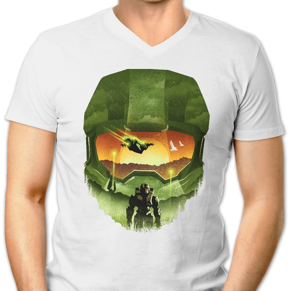 Men's Spartan-Inspired V-Neck Silhouette T-Shirt