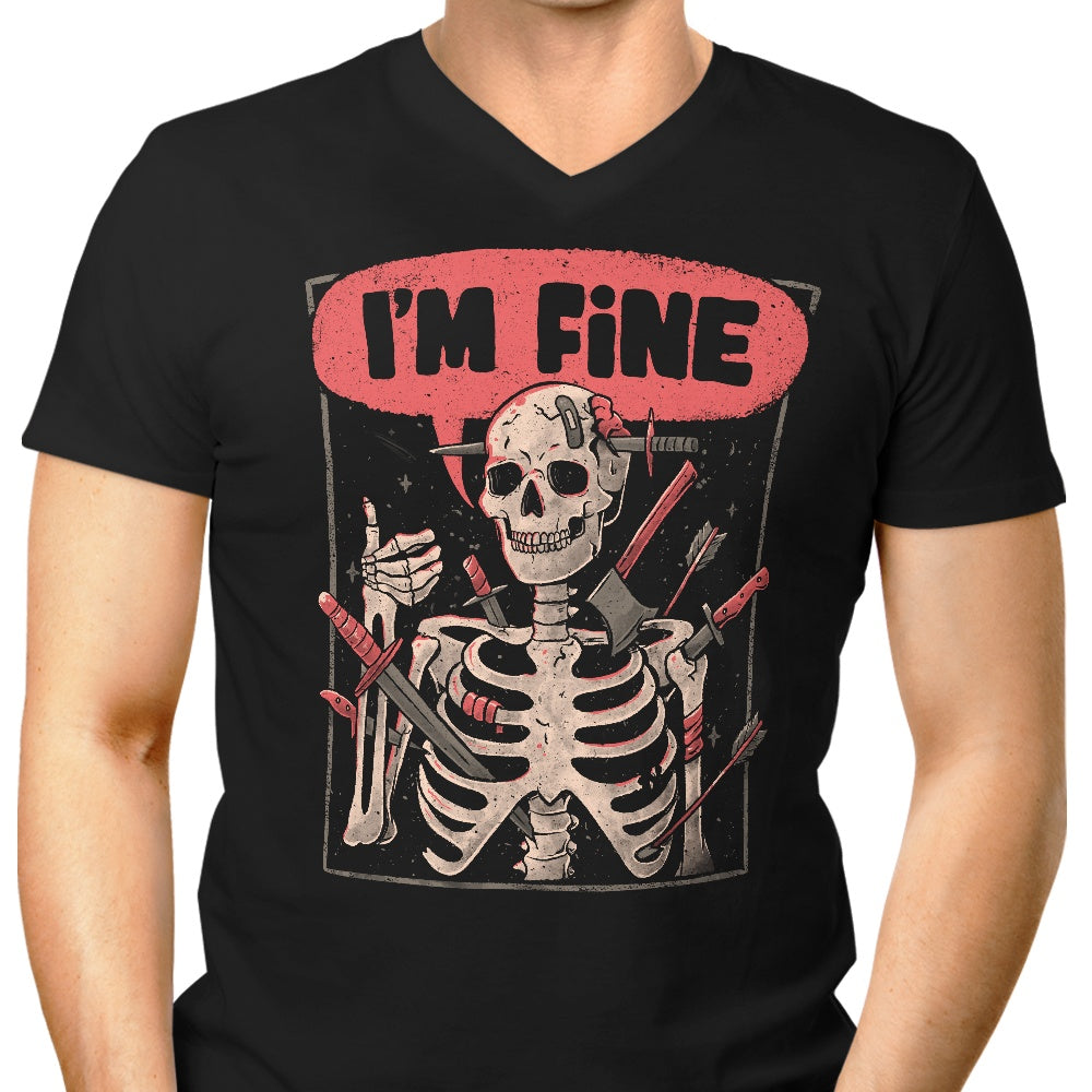 Men's Comfortable V-Neck T-Shirt from 'We're Fine'