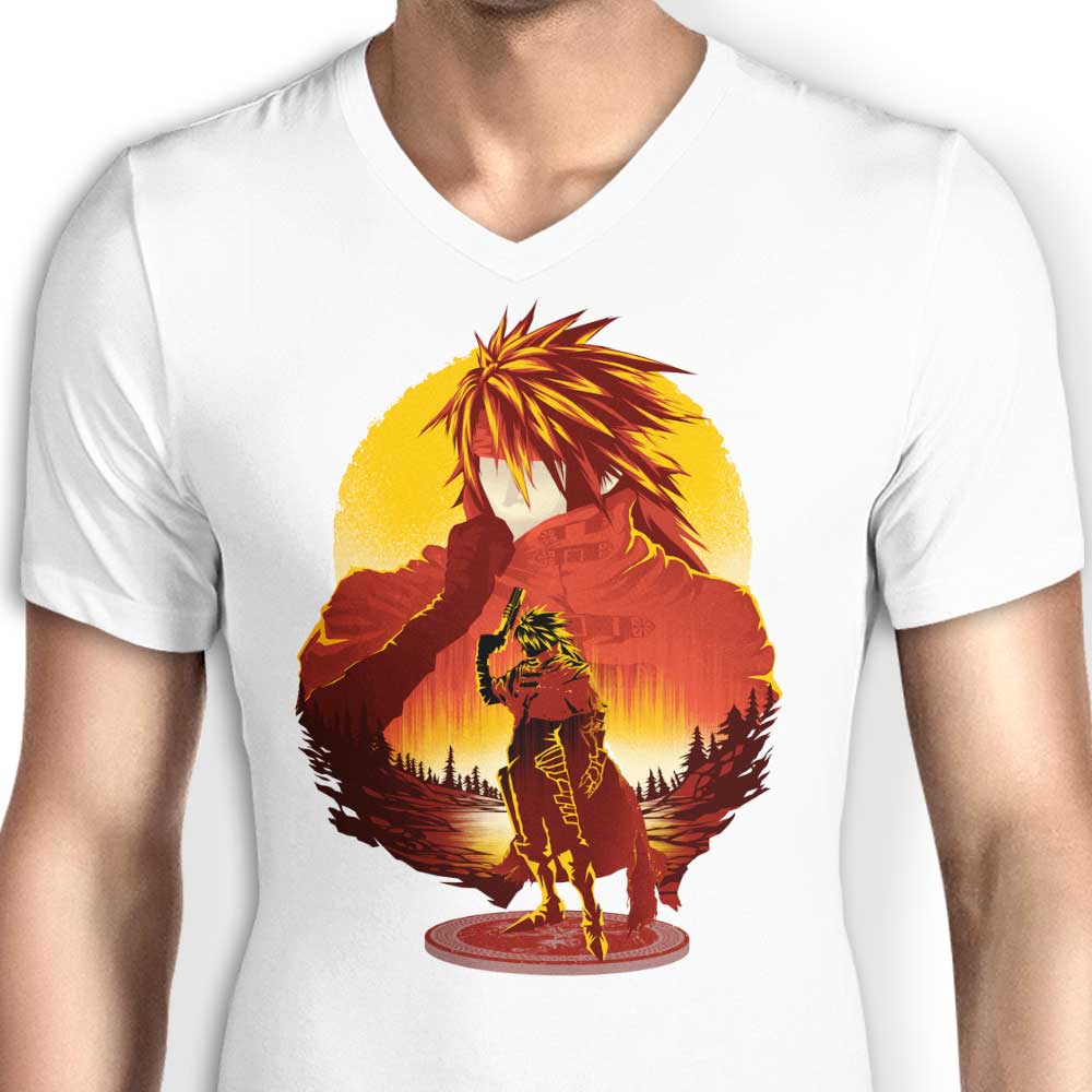 Stunning Crimson Sunset Men's V-Neck T-Shirt