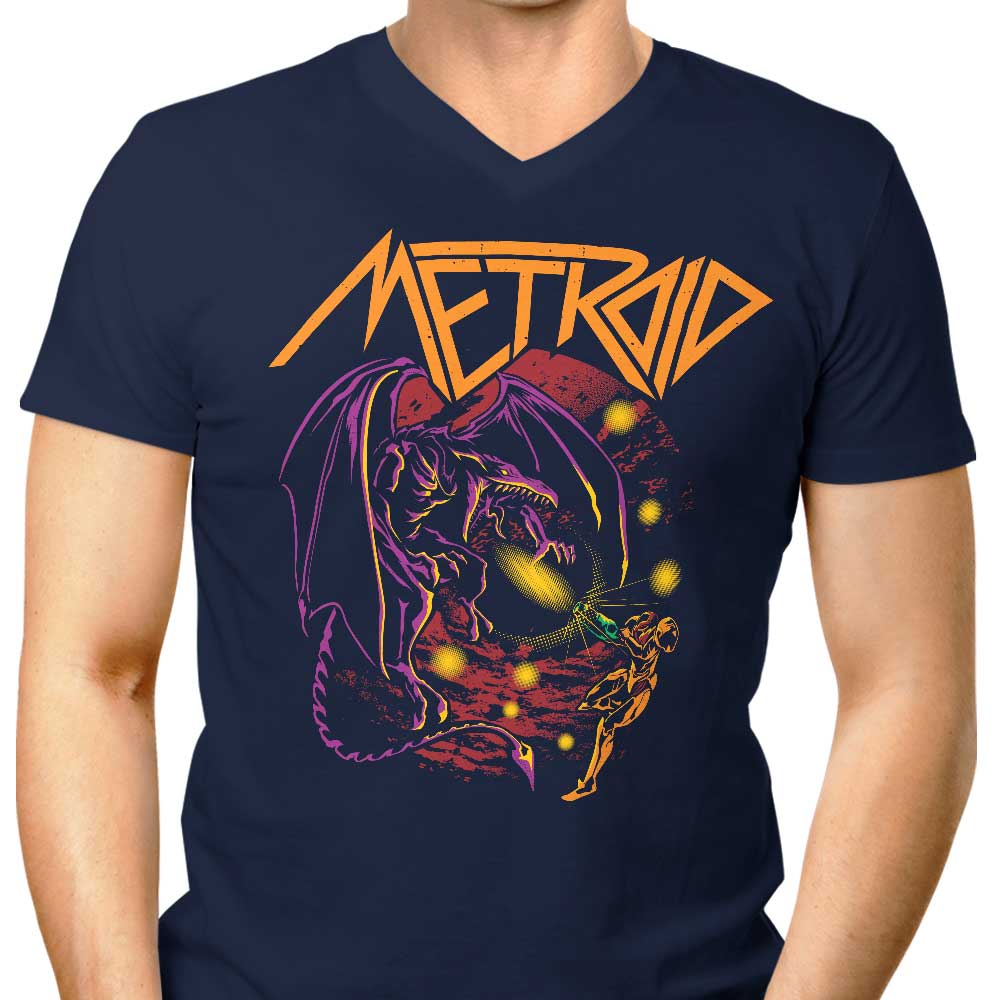 Men's Stylish V-Neck Space Dragon T-Shirt