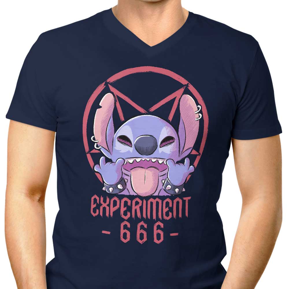 Men's Fashionable V-Neck T-Shirt - Experiment 666