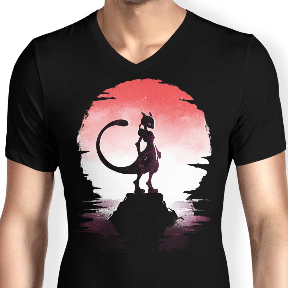 Men's Mysterious V-Neck T-Shirt - Psychic Under the Moon