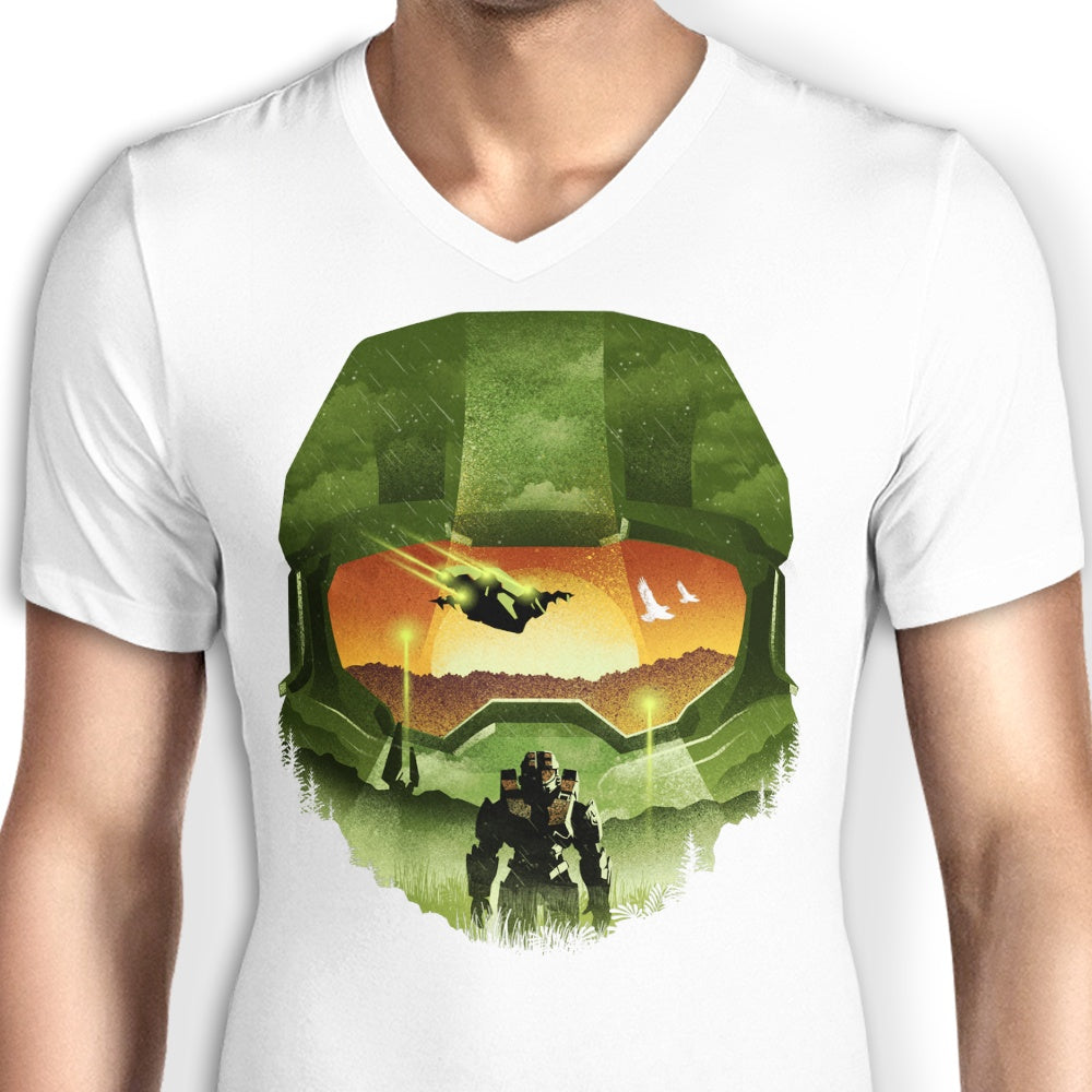 Men's Spartan-Inspired V-Neck Silhouette T-Shirt