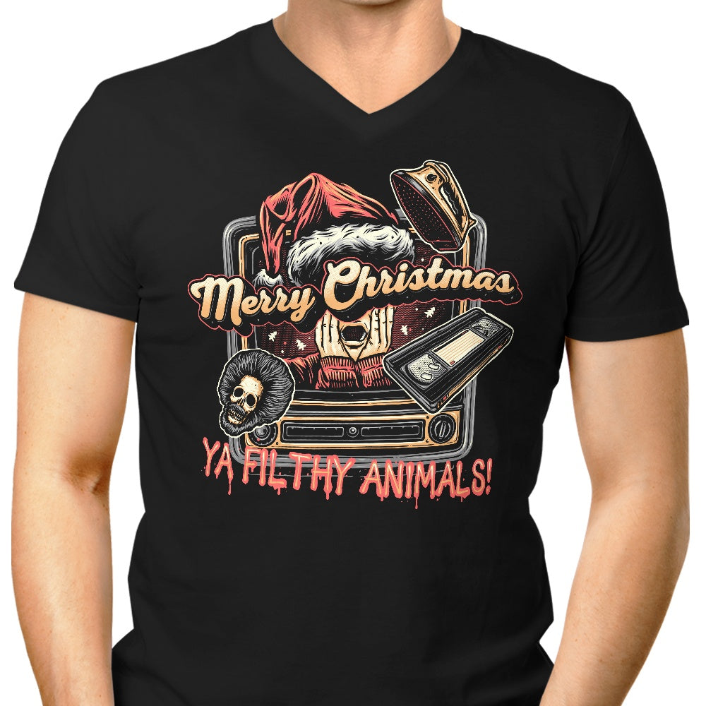 Men's V-Neck T-Shirt - Ya Filthy Animals Collection