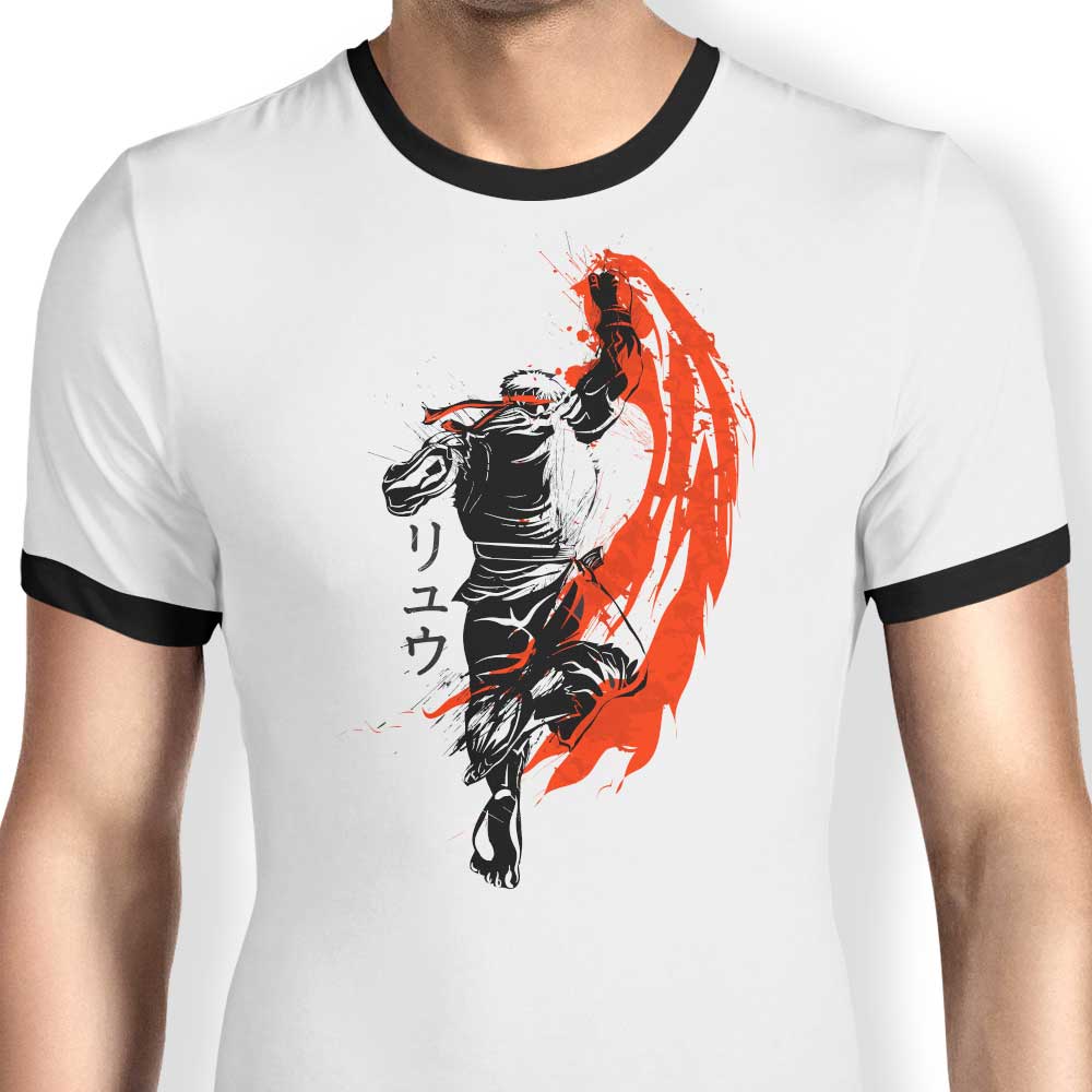 Classic Donnie Illustrations Ringer Traditional Fighter T-Shirt
