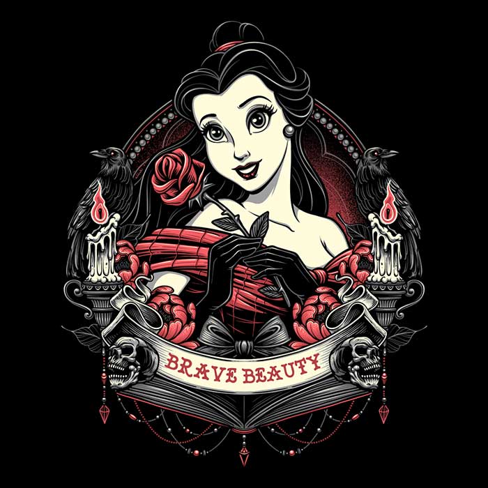 Gorgeous Ringer T-Shirt by Glitchygorilla Featuring the Brave Beauty Design