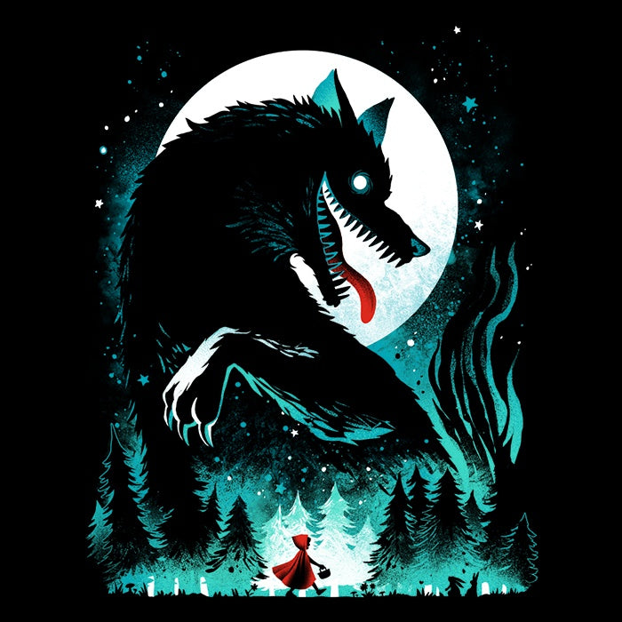 Men's V-Neck Fairy Story Wolf T-Shirt