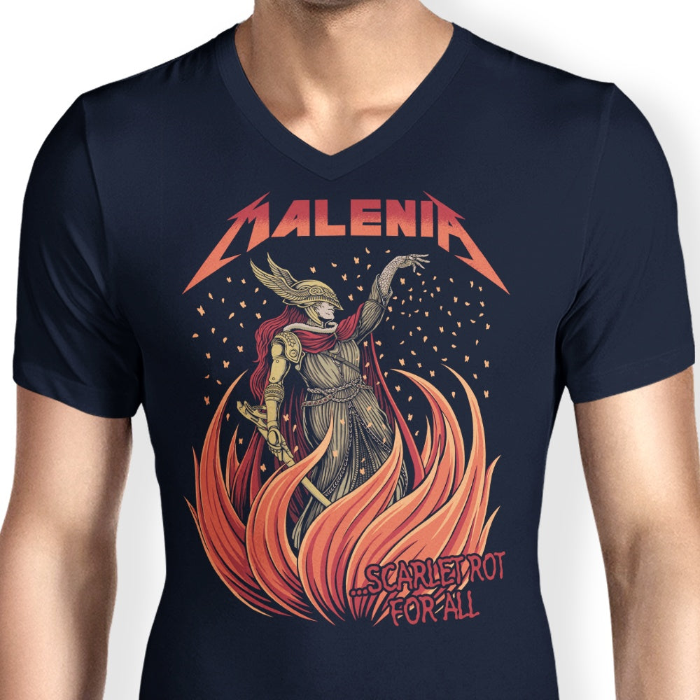 Svthyp Men's V-Neck T-Shirt with Scarlet Rot Design for Everyone