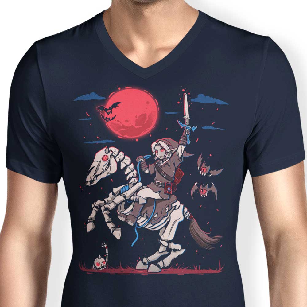 The Rising Blood Moon - Stylish Men's V-Neck T-Shirt