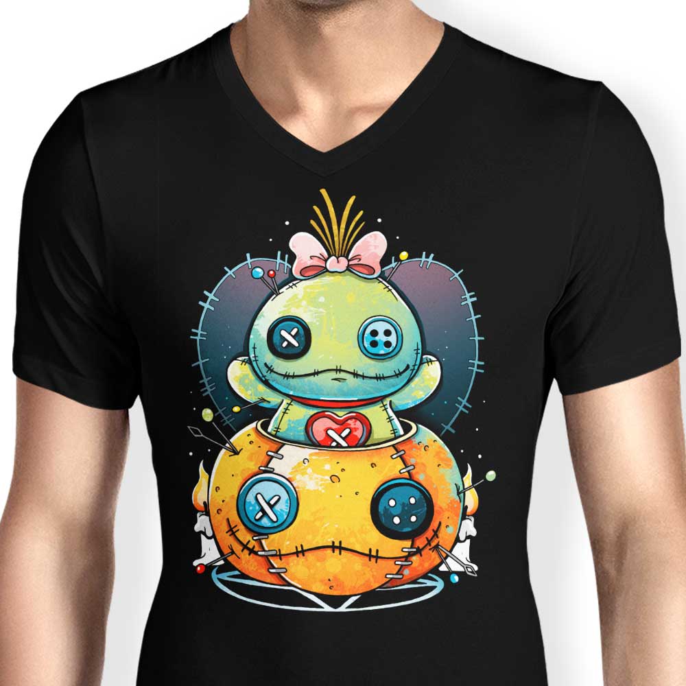 Men's V-Neck Voodoo Pumpkin T-Shirt