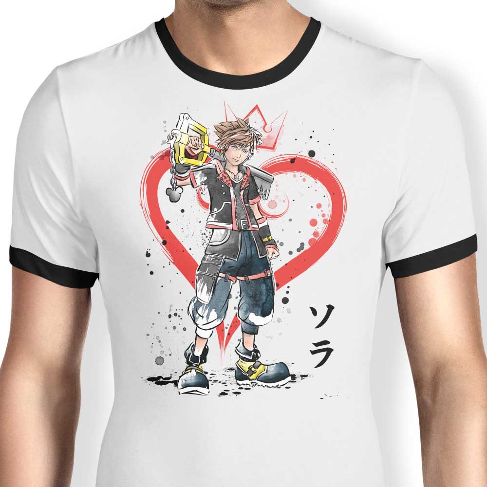 Dr. Monekers' Watercolor Kingdom Men's Ringer T-Shirt in S - 4XL Sizes