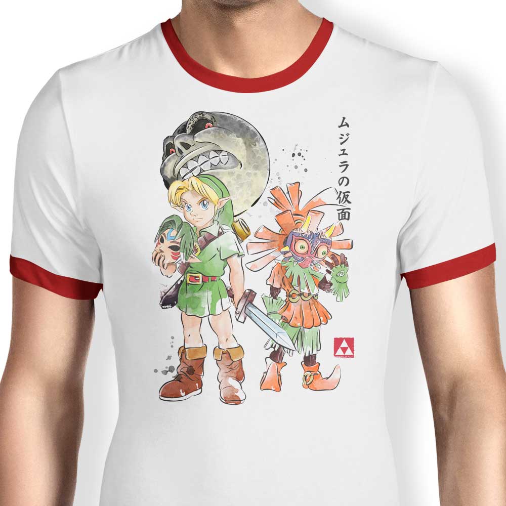 Dr. Monekers' Termina Watercolor Men's Ringer Cotton T - Shirt in S to 4XL