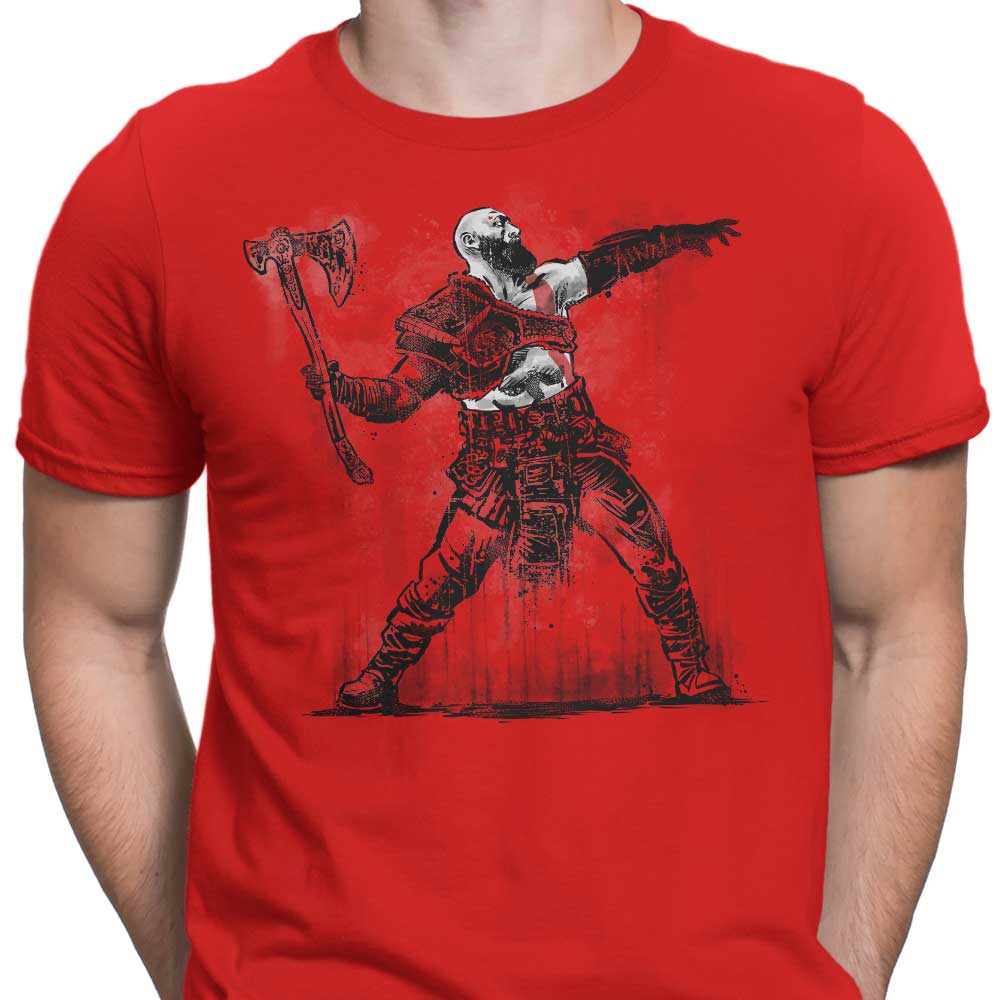 Zascanauta Men's God Throwing Axe T-Shirts in Various Sizes
