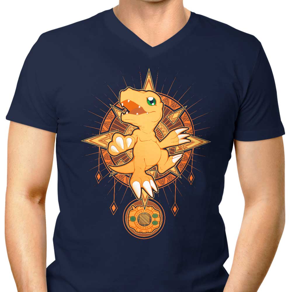 Courageous Crest - Men's Stylish V-Neck T-Shirt