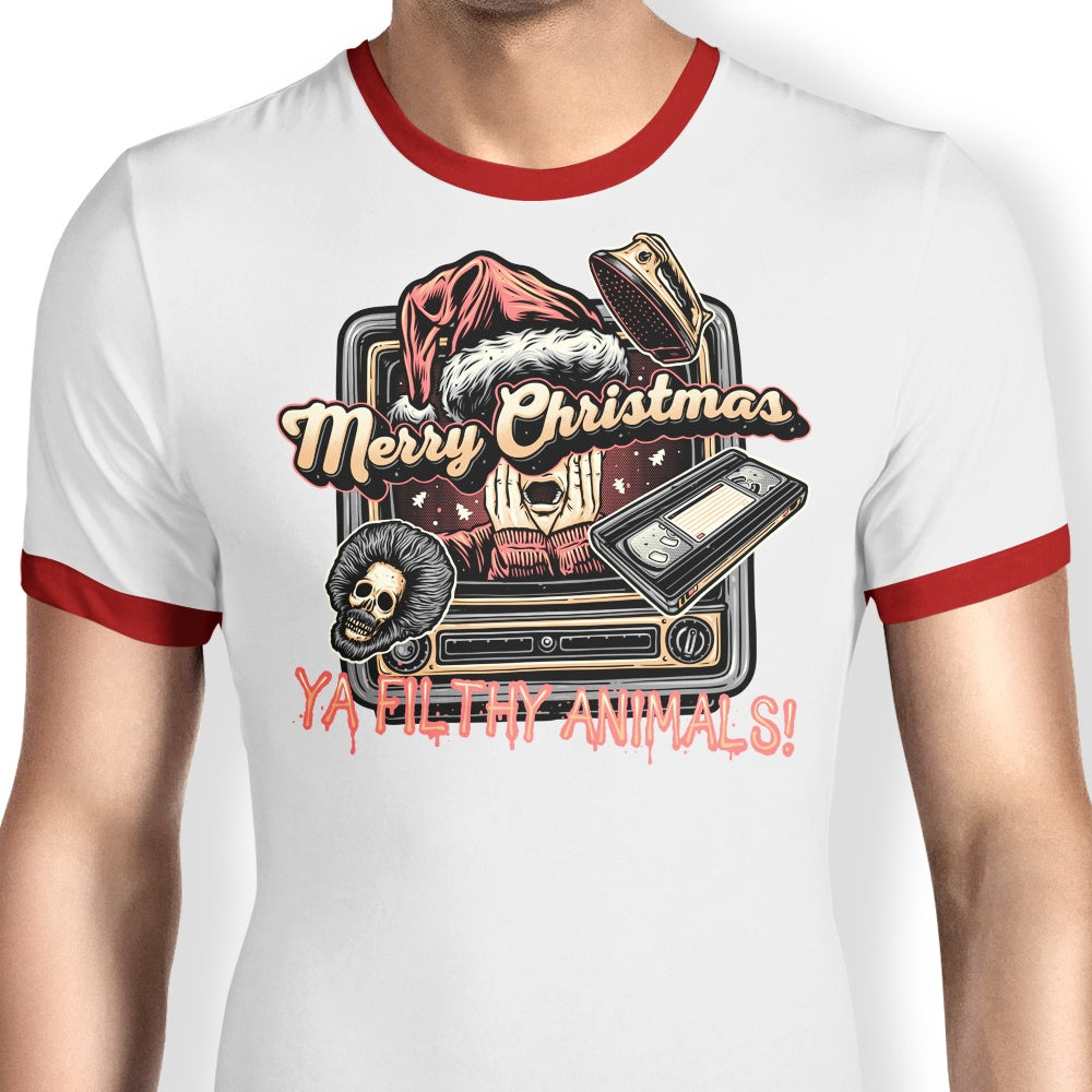 Stylish Ya Filthy Animals Ringer T - Shirt for Trendy Wear