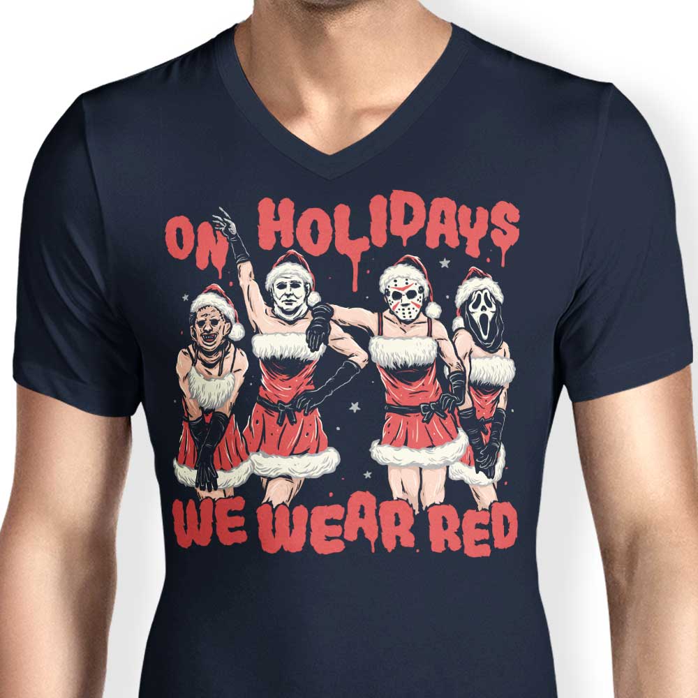Stylish Men's Red V-Neck by Momma Gorilla